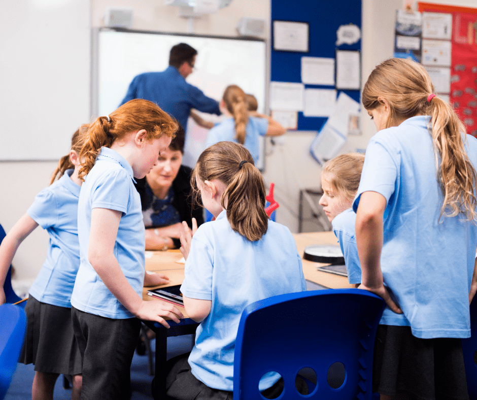 Children in a class room 